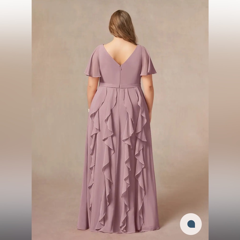 NWT AZAZIE Watson Dusty Rose Mauve Chiffon Gown Formal Maxi Dress Bridesmaid 14 - Picture 4 of 14